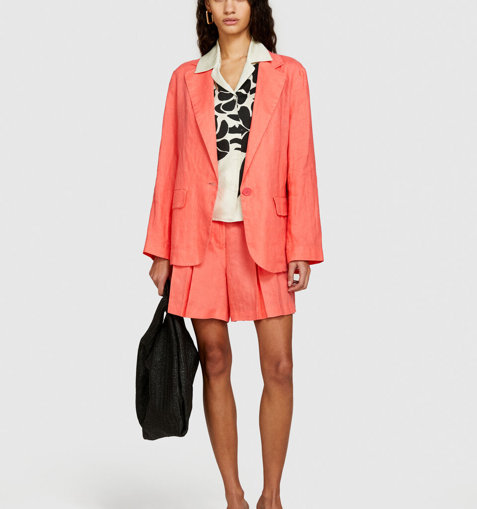 100% linen blazer - women's blazers - Coral | Sisley image number 1